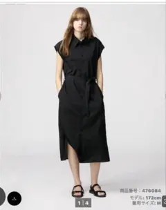 新品タグ付き　UNIQLO コットンシャツワンピース ノースリーブ Ｍ