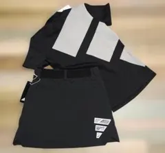 ⛳️adidas GOLF⭐トレフォイルロゴ 撥水スカート＆モックシャツ　黒