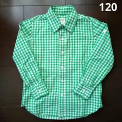 120 GAP KIDS グリーンチェック 長袖シャツ