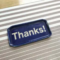 【手作り陶芸】おしゃれ キャッシュトレー《Thanks!》種類：ネイビーのサムネイル