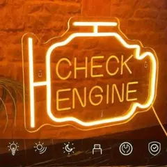 【最安値セール】エンジンチェック USBネオンサイン店舗メリカン雑貨rv