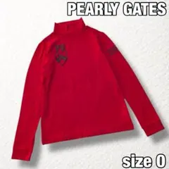 美品​【PEARLY GATES】ゴルフ ハイネック長袖シャツ PGロゴプリント