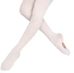 子供用バレエタイツ コンバーチブル（穴あき、マチあり)【DANCEYOU】白ＳＭ