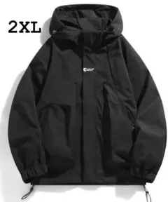 軽量 撥水 マウンテンパーカー メンズ ジャケット ブラック2XL