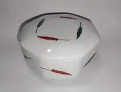 有田焼・こしょう絵八角小蓋物・新品未使用