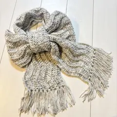 最終価格‼️ 値下げ‼️ マフラー　波状　ウェーブライトグレー