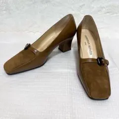 美品✨ クリスチャンオジャール パンプス スエード レザー ベッコウ ブラウンのサムネイル