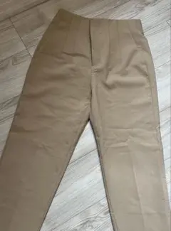 ザラ ZARA ベージュ ブラウン ストレート ハイウエスト スラックス