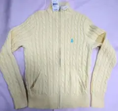 新品タグ付きRalph Lauren ケーブルニット ジップアップ Lサイズ