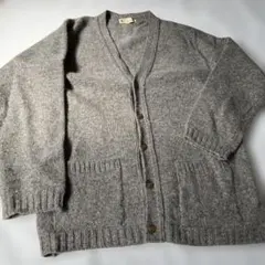 John Tullis Vネックカーディガン　スコットランド製　グレー38
