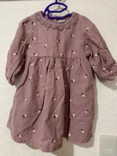 最終価格 プティマイン 花柄ワンピース 90