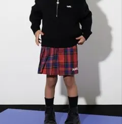 X-girl Stages チェックスカート　アシンメトリー　130 レッド系