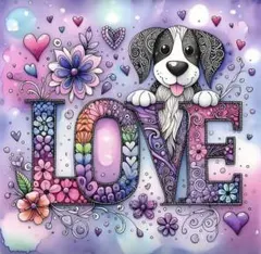 ダイヤモンドアート　犬　アニメ　花　キット　ビーズアート　ラブ　キャラクター
