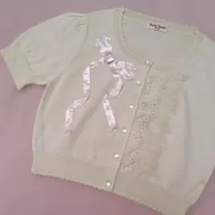 エミリーテンプルキュート♡ビジューリボンフリルボレロカーディガン♡アイボリーのサムネイル
