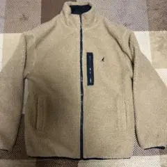 フリースジャケット ベージュ リバーシブルジップアップ