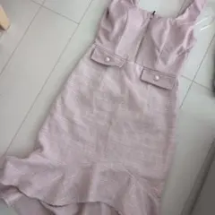 ピンク ジッパー付き タイトドレス