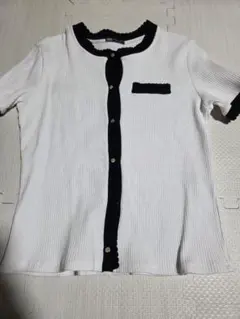 試着のみ ZARA 半袖トップス ホワイト/ブラック