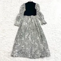 SNIDEL スナイデル ニットベストレイヤードワンピース S フラワー柄