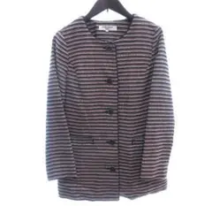 NATURAL BEAUTY BASIC ノーカラーコート ツイード S