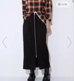 JEANASIS ヌバックライクナロースカート ブラック グレー　M セット