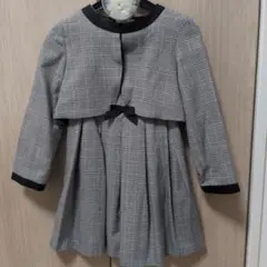 フォーマルドレス チェック柄 グレー・ブラック