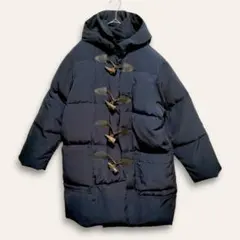 【マックレガー】ダッフルダウンジャケット　ハイネック　紺　M　フード取り外し可