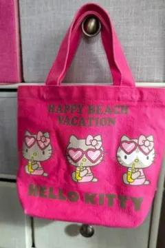 used　ハローキティ　ミニトートバッグ 日焼けキティ