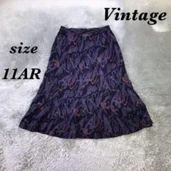 Vintage ヴィンテージ (11AR) 膝下丈スカート フレア 綿100％のサムネイル