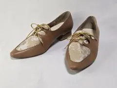 ジェリービーンズ 花柄レースアップパンプス 24cm