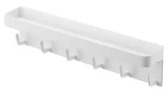 山崎実業　マグネット キーフック　トレイ ホワイトスマート　玄関 鍵 小物収納