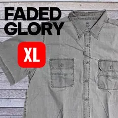 FADED GLORY デニム調半袖シャツ Lサイズ グレイストーンのサムネイル