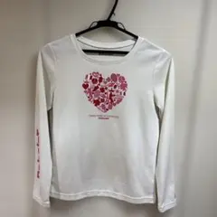 BabolaT バボラ テニスウエア Tシャツ 長袖 L 白×赤×ピンク×ハート