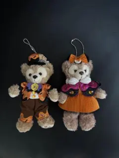 ダッフィー・シェリーメイ　ハロウィンぬいぐるみバッジセット
