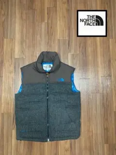 THENORTHFACE HARRISTWEEDダウンベスト ブラウン/ブルー