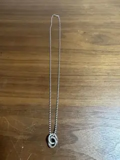 4℃ ダブルリング ネックレス シルバーカラー