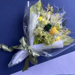 ブリザードフラワー花束☆グリーン☆卒業、卒園、離任春のセレモニーのプレゼントに♪