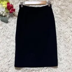 美品 ミスアシダ miss ashida ブラック タイトスカート 膝丈 無地