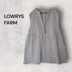 【極美品】ローリーズファーム グレンチェック ペプラムジレ ベスト グレー F