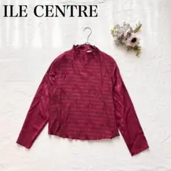 【イルサントル】長袖ブラウス（M）フリルネック バックボタン 長袖 ヴィンテージ
