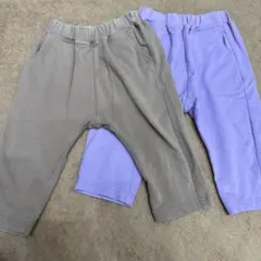 GU ベビー パンツ 80cm グレー ラベンダー　2点セット