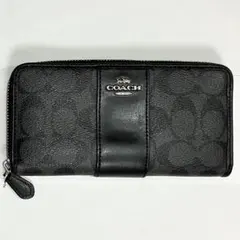 COACH シグネチャー ラウンドファスナー 長財布 ブラック