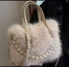 新品　ファー　ふわふわ　ショルダーバッグ ベージュ