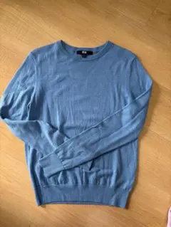 UNIQLOメリノクルーネックセーターS blue