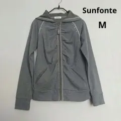 Sunfonte フード付き パーカー フルジップ グレー