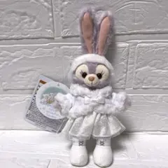 ディズニー　ステラルー　ぬいぐるみバッジ　ホワイトウィンタータイムワンダーズ
