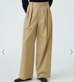 MACPHEE コットンタックワイドパンツ ベージュ