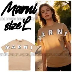 【定価2.3万】MARNI マルニ ベージュ ロゴ 刺繍入り Tシャツ Lのサムネイル
