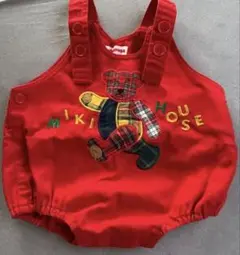 未使用MIKI HOUSE 赤いロンパース クマ刺繍