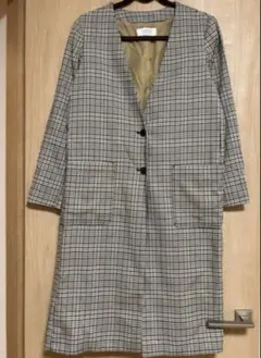 LOWRYS FARM チェック柄　ロングコート　ジャケット　アウター