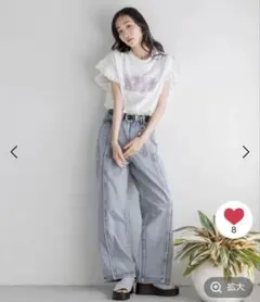 LOWRYS FARM ワイドストレートデニム